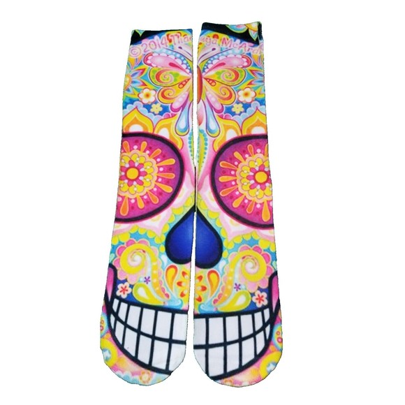 Unixsex NEW 2014 No Tag Fun Smiley Face Socks Artist Thaneeya McArdle Butterfly - Picture 2 of 5